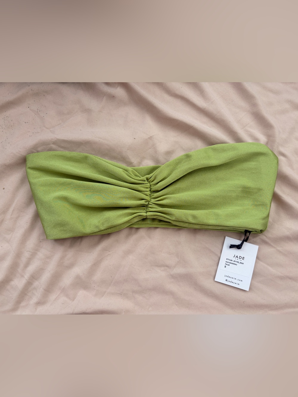Jade Swim Ava Bandeau in Palm Sheen